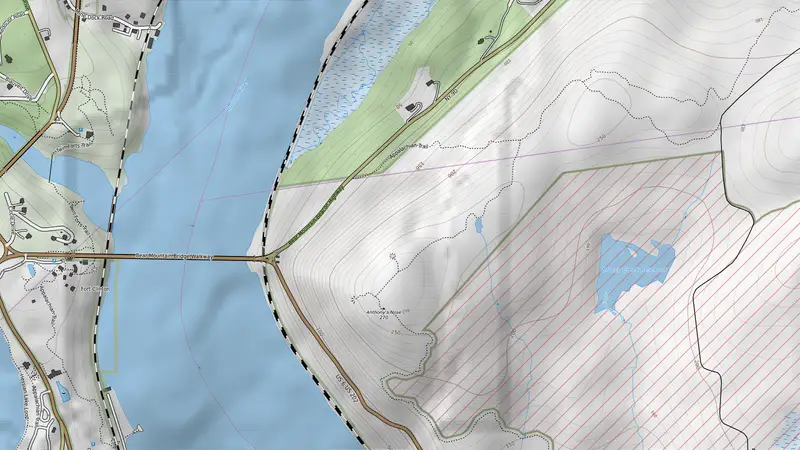 Topographic map of 1 hikes and 1 stations