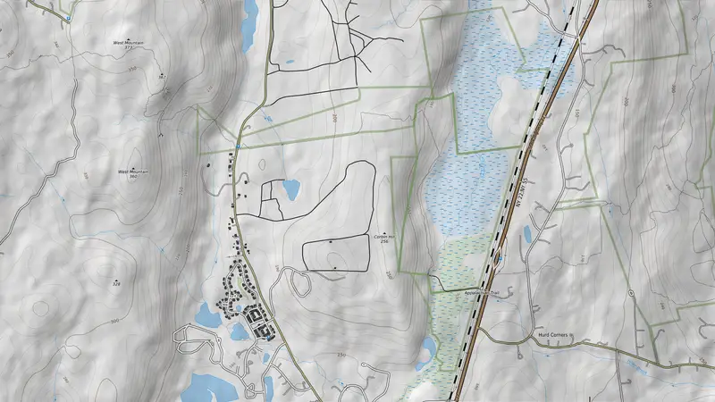 Topographic map of Appalachian Trail: Great Swamp Boardwalk to Dover Oak