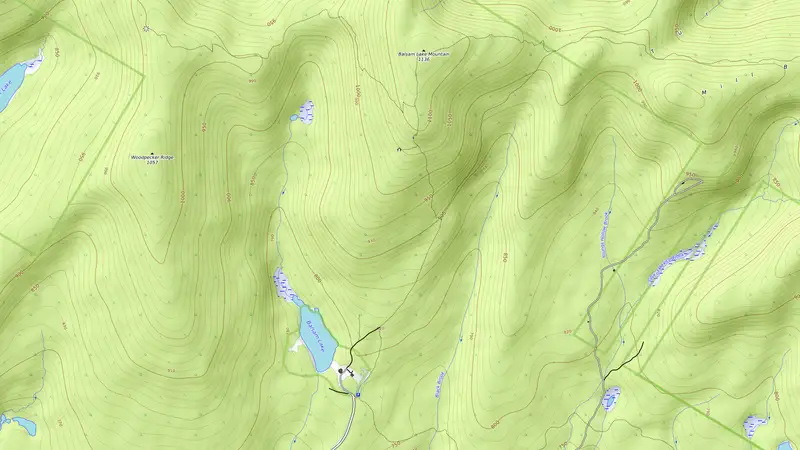 Topographic map of Balsam Lake Mountain