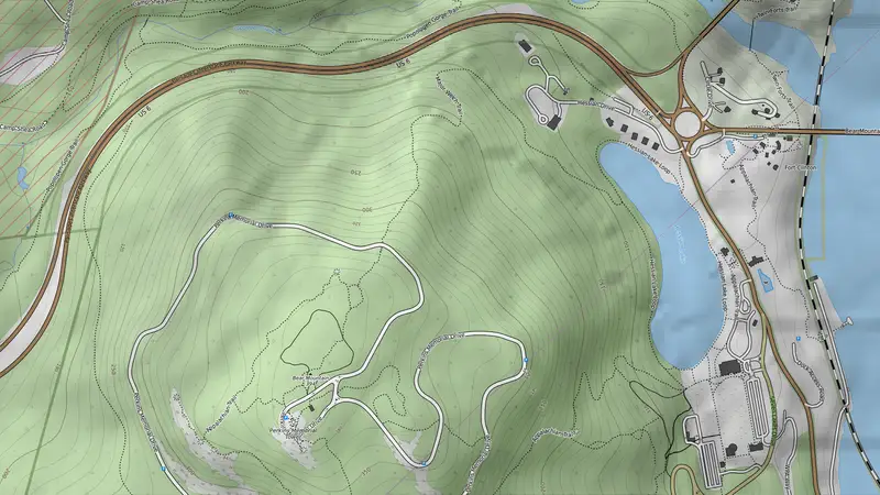 Topographic map of Bear Mountain via Appalachian Trail (from Manitou)