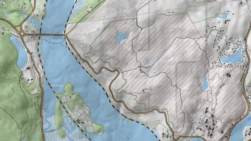 Topographic map of 1 hikes and 1 stations