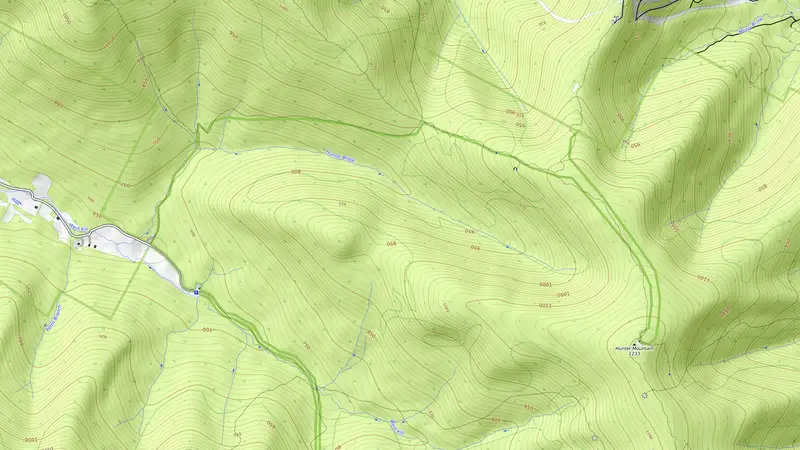 Topographic map of Hunter Mountain Fire Tower (Spruceton Trail)