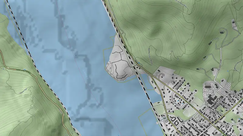 Topographic map of 1 hikes and 1 stations