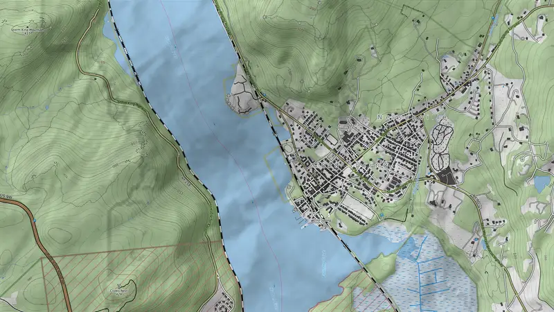 Topographic map of 1 hikes and 1 stations