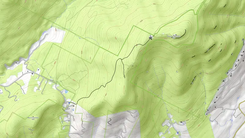 Topographic map of Overlook Mountain Fire Tower