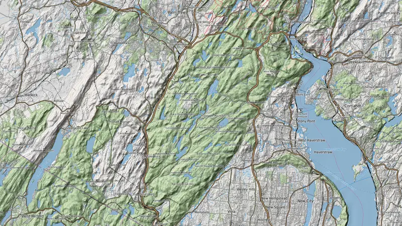 Topographic map of Ramapo-Dunderberg Trail (from Tuxedo)